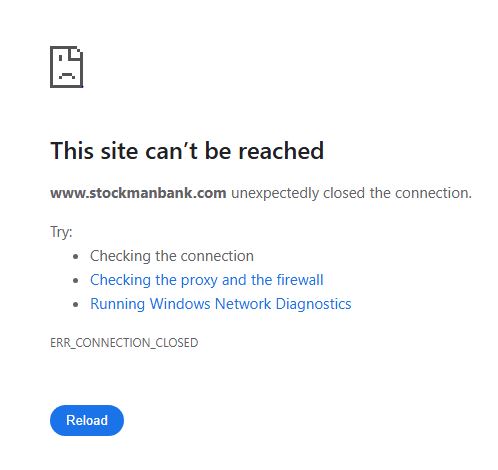 Site cant be reached