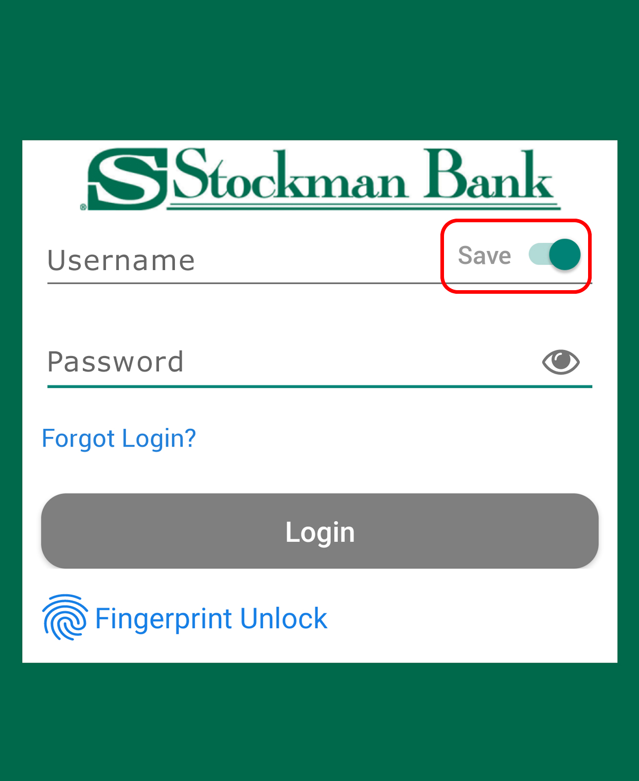 Save Login Button