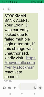 Fraudulent Text Message