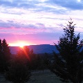 American Flag at Sunset